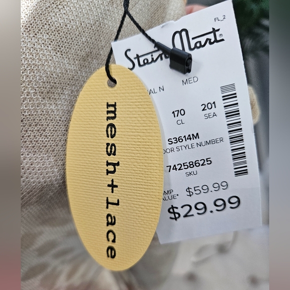 Mesh+Lace- Biege Long Leopard Print Open Sweater Cardigan Sleeve Wmns Sz M NWT - Picture 7 of 9